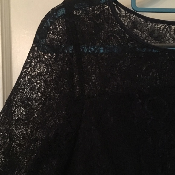 Adrianna Papell Blue Lace Peplum Sheath Dress Sz 6 - Picture 7 of 8